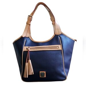 Dooney & Bourke Navy and Tan Women's Tote Bag